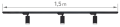 Set Steka Ductus – Lampă pe șină LED GU10 neagră x3 + șină de 1,5 m – Negru cu alb