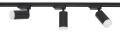 Set Steka Ductus – Lampă pe șină LED GU10 neagră x3 + șină de 1,5 m – Negru cu alb