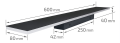 Lampă de fațadă - aplică de exterior LED Modern 18W 60cm - Negru - Alb neutru (4500K)