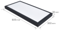 Panel LED 36W aplicat 30x60 – Negru – Alb neutru (4500K)