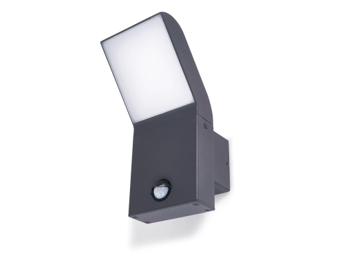 Lampă de fațadă - aplică de perete de grădină - corp de iluminat exterior LED 12W Clark cu senzor de mișcare - Negru