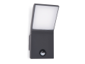 Lampă de fațadă - aplică de perete de grădină - corp de iluminat exterior LED 12W Clark cu senzor de mișcare - Negru