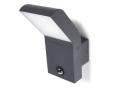 Lampă de fațadă - aplică de perete de grădină - corp de iluminat exterior LED 12W Clark cu senzor de mișcare - Negru