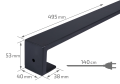 Aplica de perete LED KEA 5W 50 cm – negru mat – alb neutru (4000K)