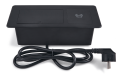 Priza incorporabilă în blat, 2x AC 230V, USB A+C, încărcător wireless, Multibox VII - Negru mat