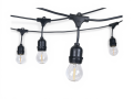 Set: Ghirlandă luminoasă de grădină 10m, 10xE27 + 10x Bec LED E27 1W filament