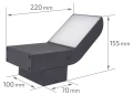 Lampă de exterior pentru fațadă - aplică de grădină - corp de iluminat exterior LED 12W Clark - negru