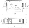 Conector cablu etanș IP67 3 pini 450V 24A doză pentru cabluri 4-8 mm
