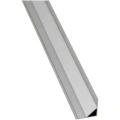 Set: Profil din aluminiu de colț pentru benzi LED - Argintiu anodizat - 2m