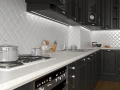 Set: Profil din aluminiu încastrat pentru benzi LED - Negru - 2m