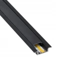 Set: Profil din aluminiu încastrat pentru benzi LED - Negru - 2m