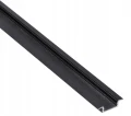 Set: Profil din aluminiu încastrat pentru benzi LED - Negru - 2m