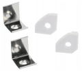 Set: Profil din aluminiu de colț pentru benzi LED - Alb - 2m