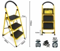 Scară casnică pliabilă cu 3 trepte, din oțel, 150 [kg]