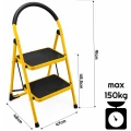 Scară de uz casnic din oțel pliabilă, 2 trepte, 150 [kg]