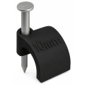 Cleme pentru cabluri cu cui 10 [mm], negre, 100 buc.