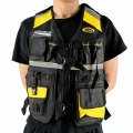 Vestă de lucru Oxford pentru scule, cu buzunare și elemente reflectorizante