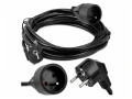 Prelungitor electric 5m cu împământare, 1 priză, negru
