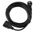 Prelungitor electric 5m cu împământare, 1 priză, negru