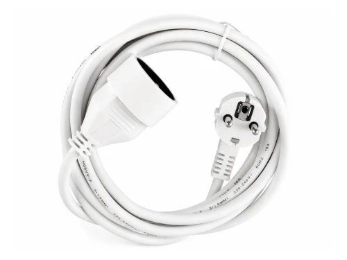 Prelungitor electric 3m, 1 priză cu împământare, alb