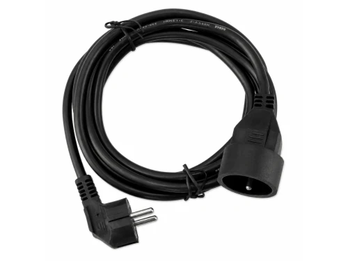 Prelungitor electric cu împământare, 1 priză, 3m, negru, 2500W