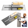 Gletieră pentru tencuială din oțel lustruit 280x125 mm cu mâner din lemn