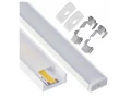 Profil din aluminiu aparent pentru benzi LED 1m, alb, cu dispersor mat și accesorii