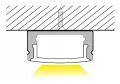 Profil din aluminiu aparent pentru benzi LED 1m, alb, cu dispersor mat și accesorii