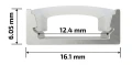 Profil din aluminiu aparent pentru benzi LED 1m, alb, cu dispersor mat și accesorii