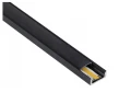 Profil din aluminiu aparent pentru benzi LED 1m negru, cu dispersor opal și accesorii