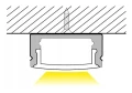Profil din aluminiu aparent pentru benzi LED 1m negru, cu dispersor opal și accesorii