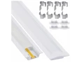Profil din aluminiu încastrat pentru benzi LED 1m alb cu dispersor opal și accesorii
