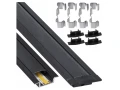 Profil din aluminiu încastrat pentru benzi LED 1m negru, cu dispersor lăptos și accesorii