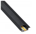 Profil din aluminiu încastrat pentru benzi LED 1m negru, cu dispersor lăptos și accesorii
