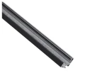 Profil aluminiu de colț pentru benzi LED 1 m negru, cu dispersor negru și accesorii