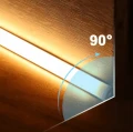 Profil aluminiu de colț pentru benzi LED 1 m negru, cu dispersor negru și accesorii