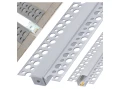 Profil din aluminiu pentru plăci din gips-carton pentru benzi LED 12mm 1m argintiu anodizat cu difuzor lăptos și accesorii