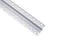 Profil din aluminiu pentru plăci din gips-carton pentru benzi LED 12mm 1m argintiu anodizat cu difuzor lăptos și accesorii