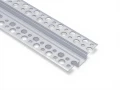 Profil din aluminiu pentru plăci de gips-carton pentru benzi LED 17mm 1m argintiu cu difuzor opal și accesorii