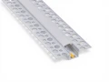 Profil din aluminiu pentru plăci de gips-carton pentru benzi LED 17mm 1m argintiu cu difuzor opal și accesorii