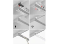 Profil din aluminiu pentru plăci de gips-carton pentru benzi LED 17mm 1m argintiu cu difuzor opal și accesorii
