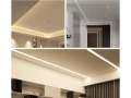 Profil din aluminiu pentru plăci de gips-carton pentru benzi LED 17mm 1m argintiu cu difuzor opal și accesorii