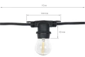 Set: Ghirlandă de grădină 10m 20xE27 + 20x Bec LED E27 6W filament