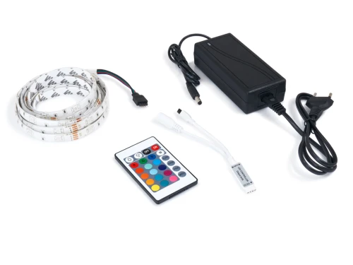 Set bandă LED 12V | 5050 | 150LED | 5m | IP65 | RGB + controler IR24 + alimentator 36W