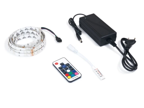 Set bandă LED 12V | 5050 | 150LED | 5m | IP65 | RGB + controller RF17 + alimentator 36W