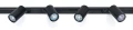 Set de șină Lite GU10 x4 + șină de alimentare 2m - Negru
