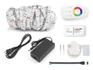 Set bandă LED 12V | 5050 | 150LED | 5m | IP20 | RGB + controler RF-RGB-004 + sursă de alimentare 36W