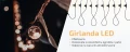Set: Ghirlandă de grădină 10m 10xE27 + 10x Bec LED E27 1.3W filament