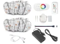 Set bandă LED 12V | 5050 | 300LED | 10m | IP20 | RGB + CONTROLER RF-RGB-004 + ALIMENTATOR 72W