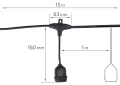 Set: Ghirlandă de grădină 15m 15xE27 + 15x Bec LED E27 6W filament